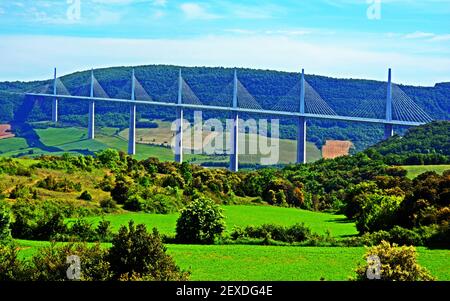 Das Viadukt von Millau, Aveyron, Okzitanien, Frankreich Stockfoto