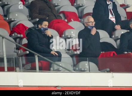 Präsident von Olympique de Marseille Pablo Longoria, Inhaber von Olympique de Marseille Frank McCourt während der französischen Meisterschaft Ligue 1 Fußballspiel zwischen Lille OSC und Olympique de Marseille am 3. März 2021 im Pierre Mauroy Stadion in Villeneuve-d'Ascq in der Nähe von Lille, Frankreich - Foto Jean Catuffe / DPPI Stockfoto