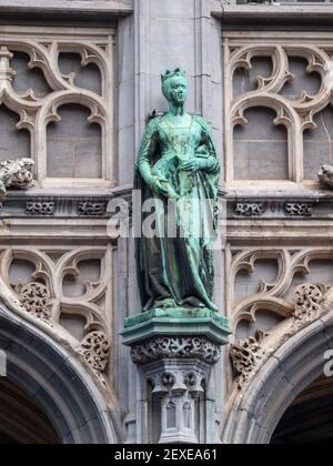 Skulptur aus der Maison du Roi in Brüssel Grand Place Stockfoto