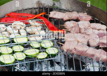 Auf dem Grill Stockfoto