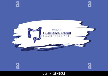 Vektor-Illustration des Darmkrebsbewußtseins Monat beobachtet im März Jedes Jahr Stock Vektor