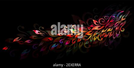 Horizontaler Hintergrund. Abstraktion mit bunt fallenden Blättern. Vektorgrafik Stock Vektor