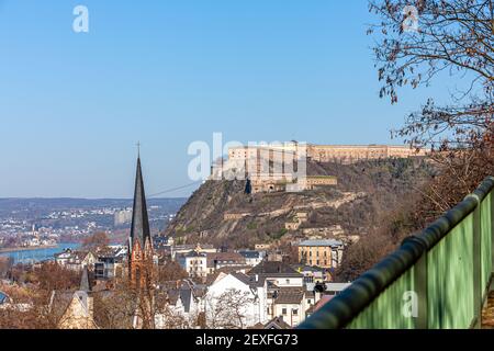 Festung Ehrenbreitstein, Koblenz, Deutschland, Europa Stockfoto