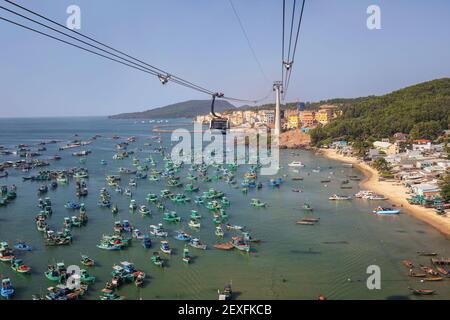 Die längste Seilbahnfahrt der Welt, Phu Quoc Insel, Vietnam Stockfoto