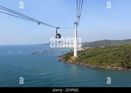 Die längste Seilbahnfahrt der Welt, Phu Quoc Insel, Vietnam Stockfoto