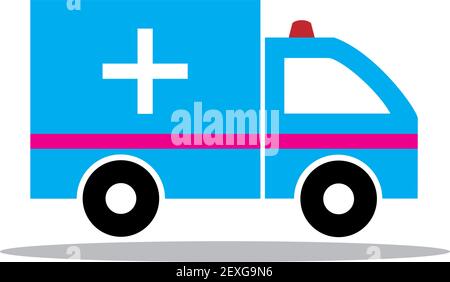 GROSSE KRANKENWAGEN VEKTOR ILLUSTRATION, FLACHES DESIGN Stockfoto