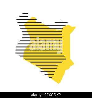 Kenia - Landsilhouette Stock Vektor