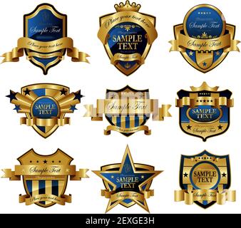 Dekorativ verzierten Goldrahmen label Stockfoto