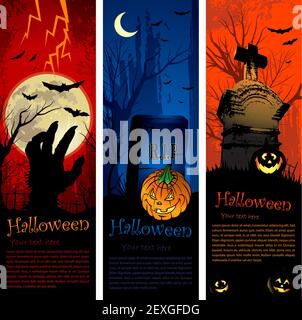 Halloween Party Einladung Banner Stockfoto