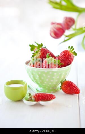 Frische rote Erdbeeren Stockfoto