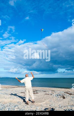 Drachen am Strand Stockfoto