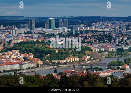 Blick auf Pankrac und Vysehrad, Prag, Tschechische republik Stockfoto