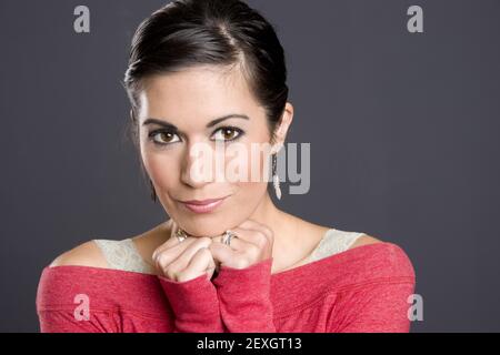 Lady in Red Stockfoto