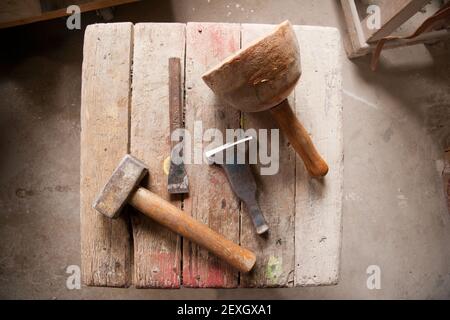 Werkzeugbank Stockfoto