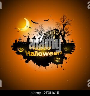 Mehrere orange Halloween Banner und Hintergründe Stockfoto