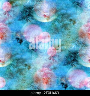 Sonnenlicht Makro blaue Flecken, Aquarell nahtlose Textur Farbe wa Stockfoto