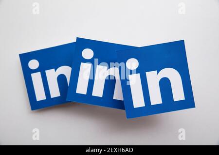 LONDON, UK - März 2021: LinkedIn Business Social Networking Plattform Logo Stockfoto