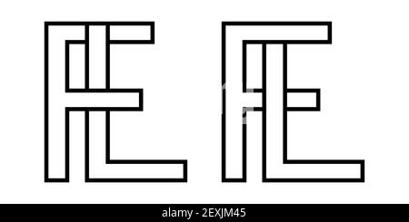 Logo Zeichen fl lf Symbol Zeichen interlaced Buchstaben L, F Vektor Logo lf, fl erste Großbuchstaben Muster Alphabet l f Stock Vektor