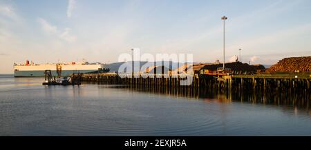 Versand Lane Columbia River große Schiff Pässe anmelden Pier Stockfoto