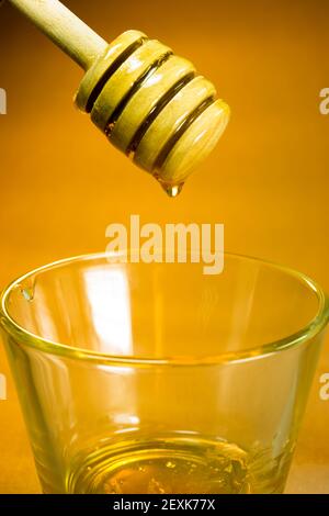 Honig Tropfer Süßigkeiten Streuer Biene süßes Essen Stockfoto