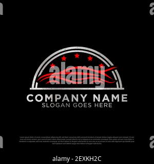 Rotes Auto realistische Logo Premium-Vektor, abstrakte Auto Modifikation Icon Vorlage Stock Vektor