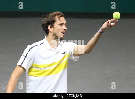 Daniil Medvedev von Russland während Tag 3 des 48th ABN AMRO World Tennis Tournament, ein ATP Tour 500 Turnier am 3. März 2021 im Rotterdam Ahoy in Rotterdam, Niederlande - Foto Jean Catuffe / DPPI Stockfoto