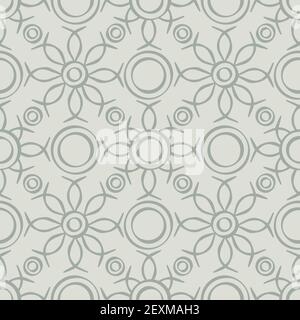 Ein nahtloses Retro-Muster mit Punkten, die mit Linien verflochten sind. Stock Vektor