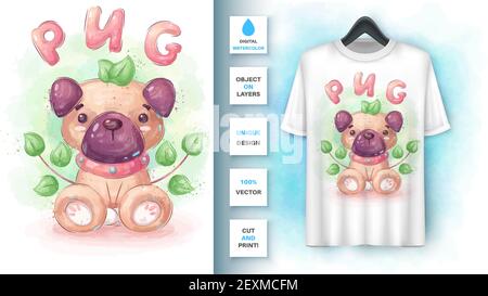 Mock in Blatt Poster und Merchandising. Stock Vektor