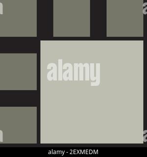 Ein abstraktes, neutrales Graustufen-Block-Textfeld-Layout-Hintergrundbild. Stock Vektor