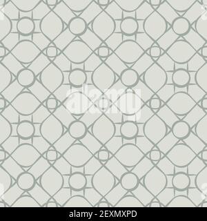 Ein nahtloses Retro-Muster mit Punkten, die mit Linien verflochten sind. Stock Vektor