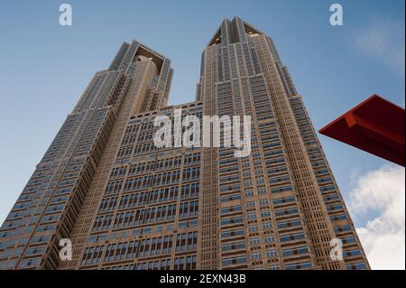 01,01.2018, Tokio, Japan, Asien - Tokyo Metropolitan Government Building in Shinjuku Bezirk der japanischen Hauptstadt. Stockfoto