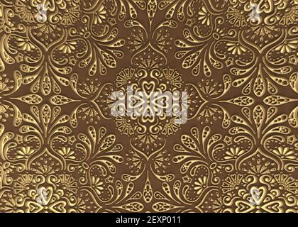 Floral Geschnitzte Ornament Für Wand, Architekturdesign, Antike Dekor Stockfoto