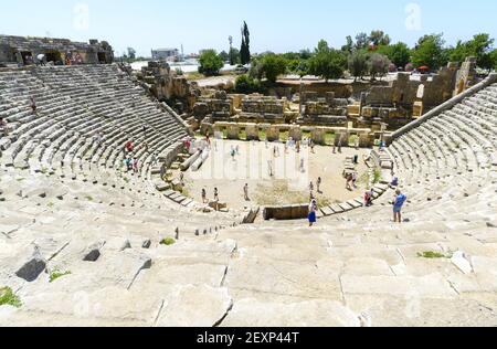 DEMRE, TÜRKEI - September 16, das antike griechisch-römische Theater in der lykischen Stadt Myra, Türkei. Stockfoto