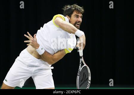 Jeremy Chardy von Frankreich während des 3. Tages des 48th ABN AMRO World Tennis Tournament, ein ATP Tour 500 Turnier am 3. März 2021 im Rotterdam Ahoy in Rotterdam, Niederlande - Foto Jean Catuffe / DPPI Stockfoto