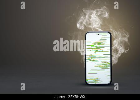 Smartphone mit einem Bildschirmbruch Stockfoto