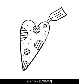 Doodle von schönen Herzen Illustrationen. Valentinskarte. Vorlage für das Design. Stock Vektor