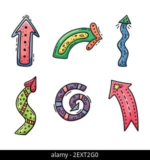 Eine Reihe von Doodle Pfeile für Ihr Design. Vorlage. Stock Vektor
