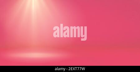 Banner der abstrakten chromatischen rosa Gradienten Spotlight Raum Textur Hintergrund. Chromatisch rosa Hintergrund mit wenig Grunge. Hintergrundbilder im Studio-Design Stockfoto