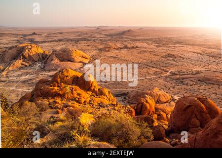 Landschaft rund um die Spitzkoppe in Namibia Stockfoto