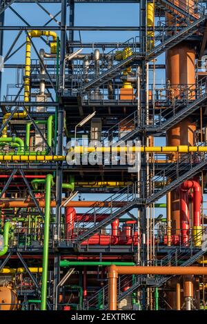 Kokerei der HKM, Hüttenwerke Krupp-Mannesmann in Duisburg-Hüttenheim, Chemische Anlagen, Weisse Seite, Duisburg, NRW, Deutschland, Europa. Stockfoto