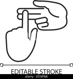 Lineares Symbol für das Zählen von Fingern Stock Vektor