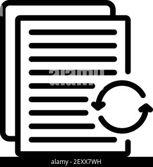 Symbol „Dokumente aktualisieren“. Vektorsymbol für die Aktualisierung von Dokumenten für Webdesigns auf weißem Hintergrund Stock Vektor
