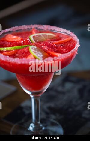 Erdbeer Margarita cocktail Stockfoto