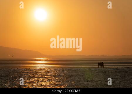 Eingesandtes Bild von Jon Super (07974 356-333) West Kirby Marine Lake Sunset, Wirral, Großbritannien 1. März 2021. (Foto von Jon Super) (Foto/Jon Super 0 Stockfoto