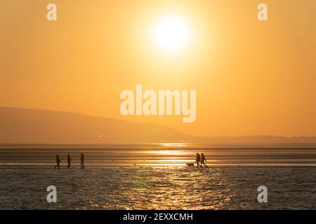 Eingesandtes Bild von Jon Super (07974 356-333) West Kirby Marine Lake Sunset, Wirral, Großbritannien 1. März 2021. (Foto von Jon Super) (Foto/Jon Super 0 Stockfoto