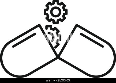 Nanotechnologie Kapsel Symbol, Umriss Stil Stock Vektor