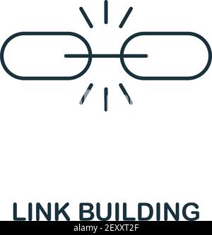 Symbol für das Symbol für das Symbol für den Link Building-Vektor Kreative Zeichen von seo und Entwicklung Icons Sammlung. Gefüllte flache Link Building Symbol für Computer und mobile Stock Vektor