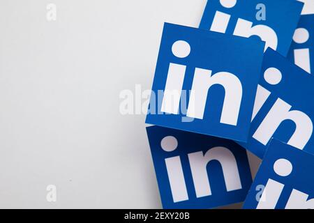 LONDON, UK - März 2021: LinkedIn Business Social Networking Plattform Logo Stockfoto