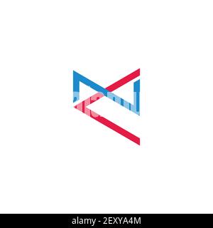Buchstabe nc einfacher Link bunte Linie geometrische Logo Vektor Stock Vektor