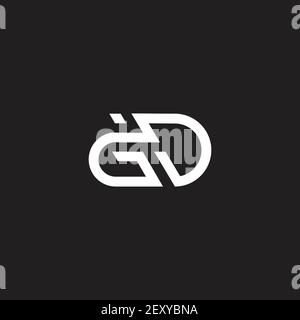 Buchstabe gd einfacher geometrischer linearer Logovektor Stock Vektor